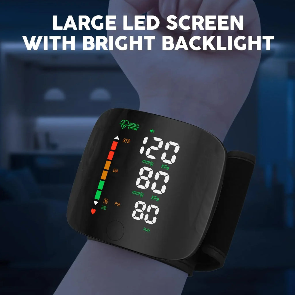 Rechargeable Wrist Blood Pressure Monitor Medical Digital Irregular Pulse Heart Rate Digital Tensiometer Health Tonometer