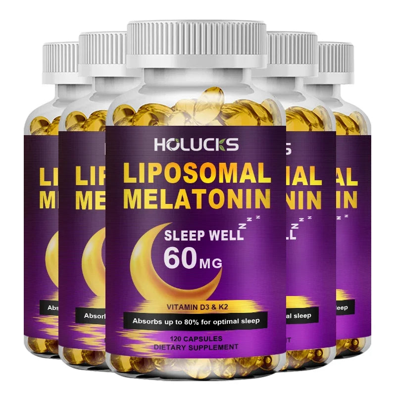 Melatonin 60mg, with Vitamin D3 K2, Chamomile, for Sound Sleep Cycle, Immune & Antioxidant, 150 Softgels Capsules
