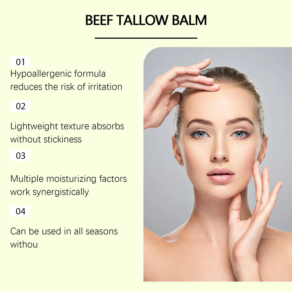 OceAura Beef Tallow Honey Balm Smooth Skin Barrier Repair Care Anti Cracking Body Moisturizer Olive Oil Nourishing Face Cream