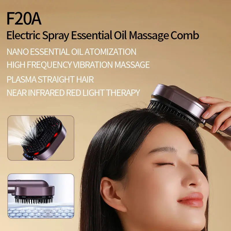 Massage Comb with Hair Oil Applicator | Dolphin Grey | Tidesmit Relaxation Treatment Tidesmit