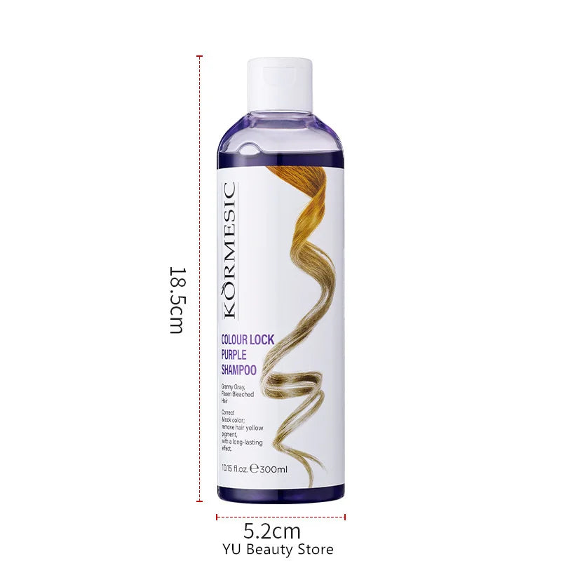 Professional Remove Yellow Shampoo Bleached Hair Anti-Yellow Lock-Color Shampoo Silver White Gray Smooth Shine Fluffy Hair Care
