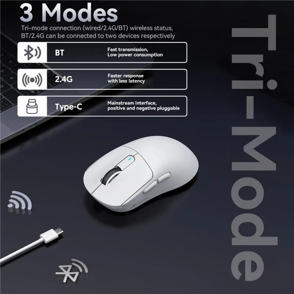 Atack Shark X3 PAW3395 Mouse Lightweight Wireless Gaming Mouse,Tri-Mode  Mouse,26K DPI PAW3395,PC/Laptop/Win/Mac