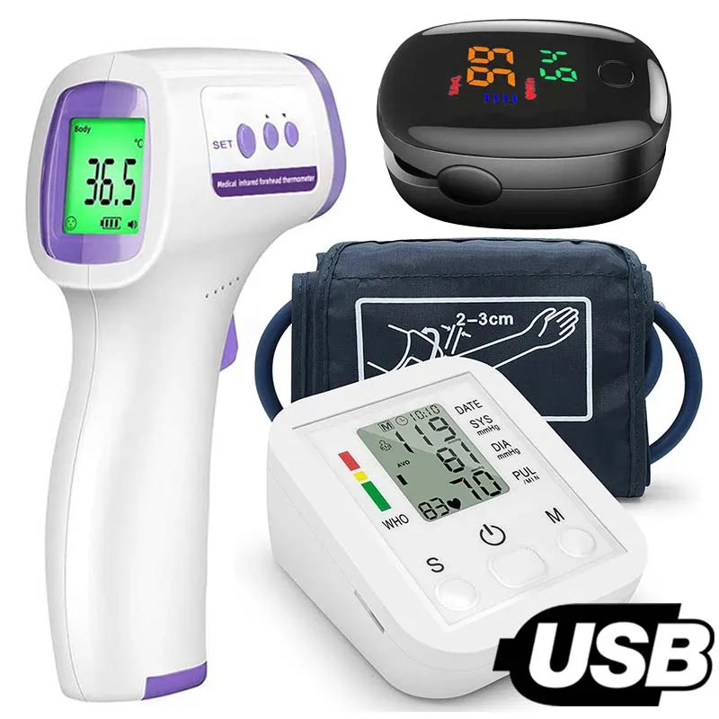 Automatic Digital Arm Blood Pressure Monitor Tonometer Meter Sphygmomanometer LCD Portable Health Care Pulse Meter BP Monitor