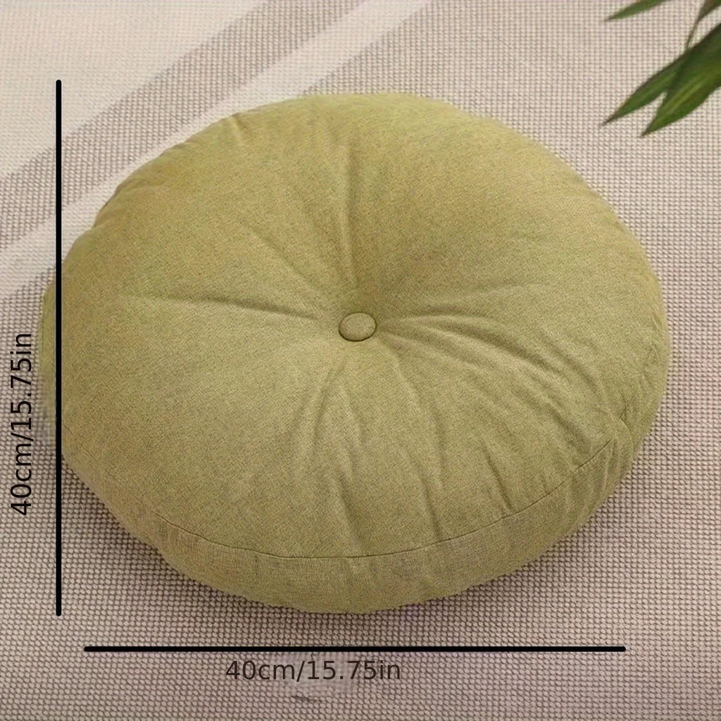 Thick Round Cushion,Soft & Comfortable Full-Filled Meditation Yoga Pillow, Bohemian Zen Home Decor in Vibrant Orange