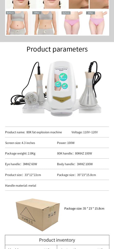 80K Ultrasonic Body Shaping Machine for Targeted Skin Firming & Contouring Body Shaping Massage Equipment Tidesmit