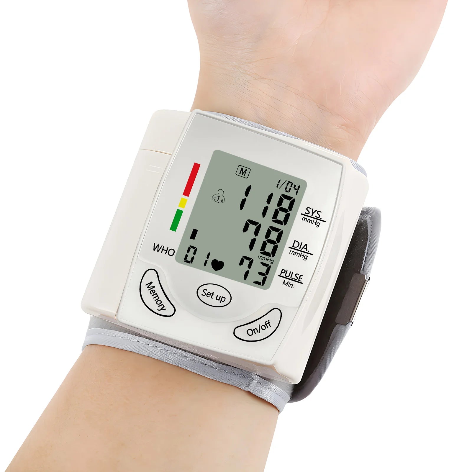 Wrist Blood Pressure Monitor Tonometer Tensiometer Automatic Digital Pulsometer Sphygmomanometer Health Monitor