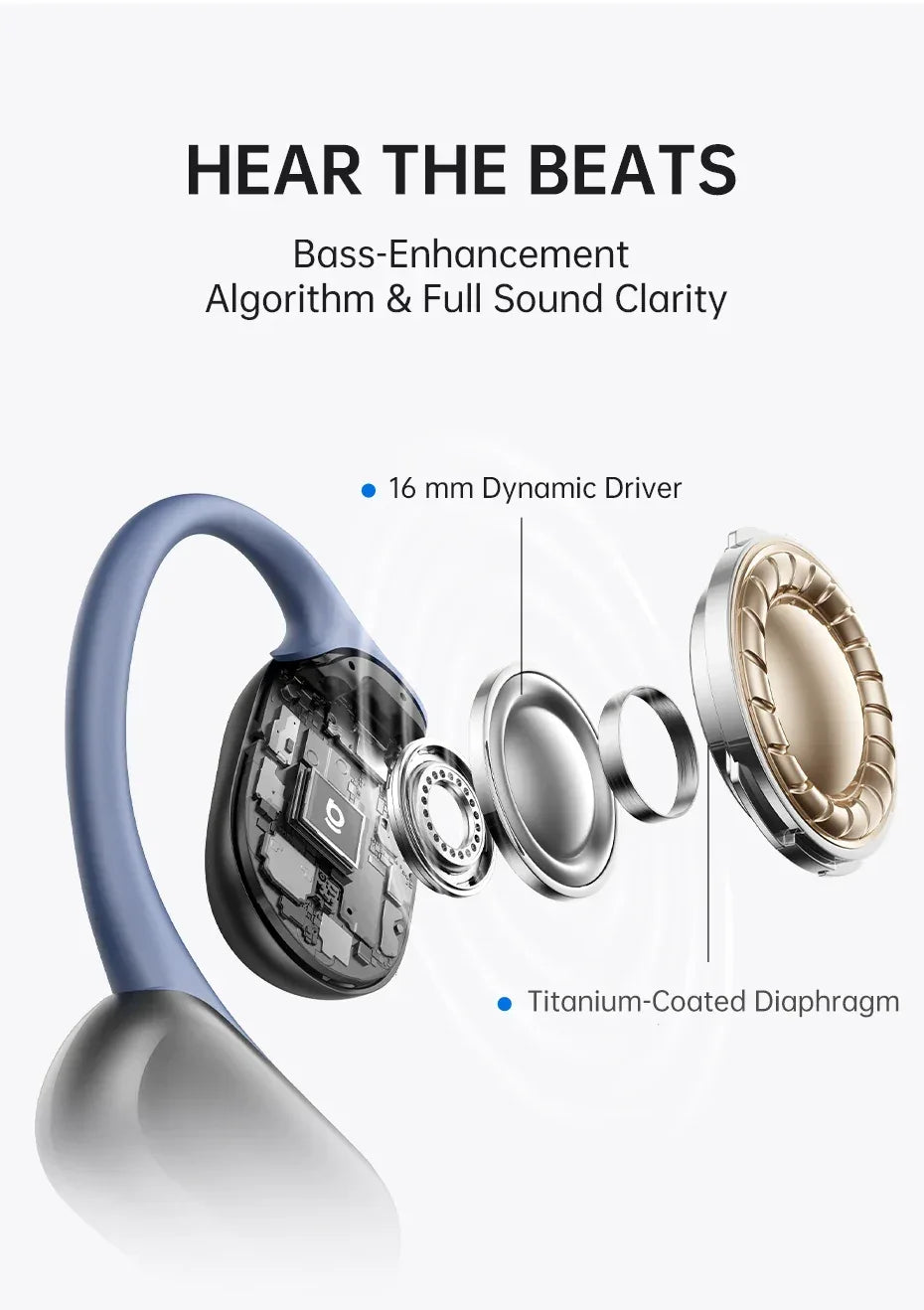 Open-Ear Sport Earbuds Bluetooth 5.4 60-Hour Playtime by Tidesmit Tidesmit