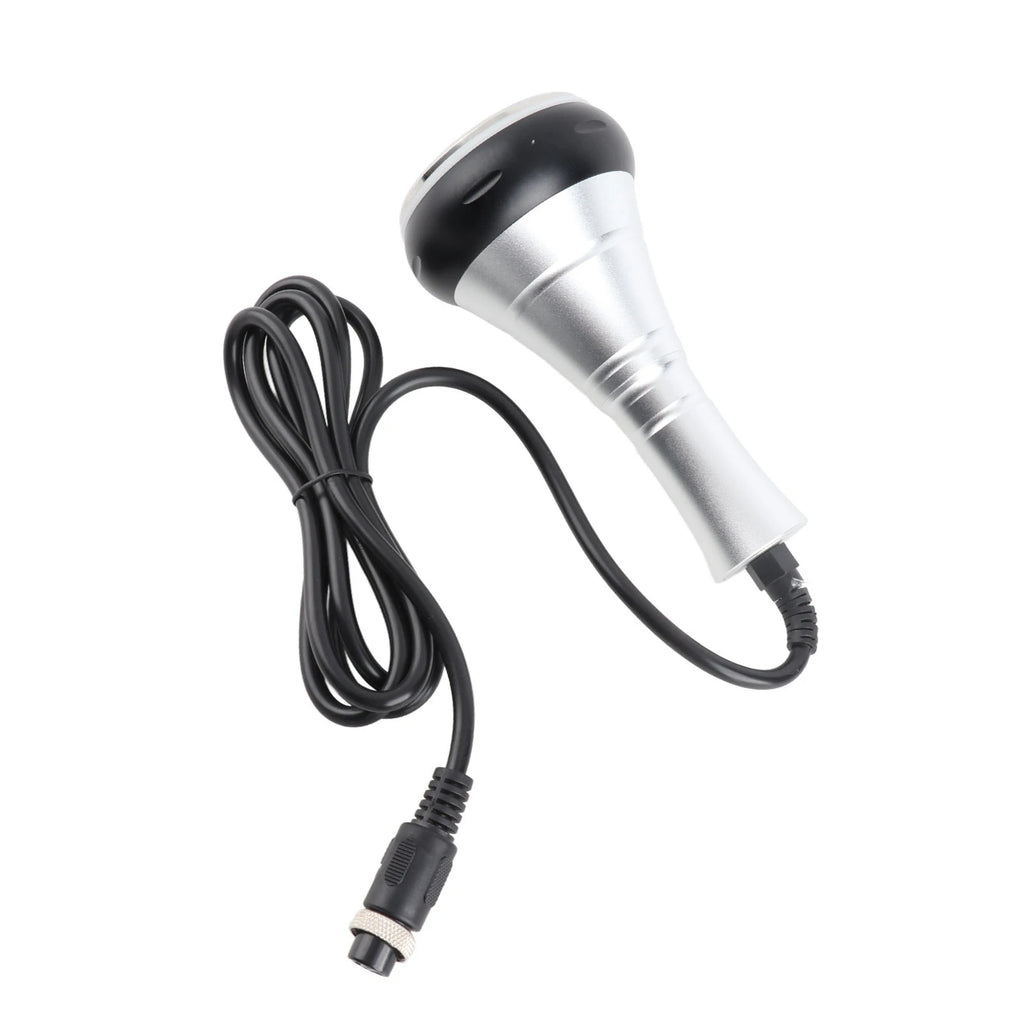 5-hole 40KHz RF ultrasonic cavitation wand replacement head, silver and black handle for body slimming beauty machine.