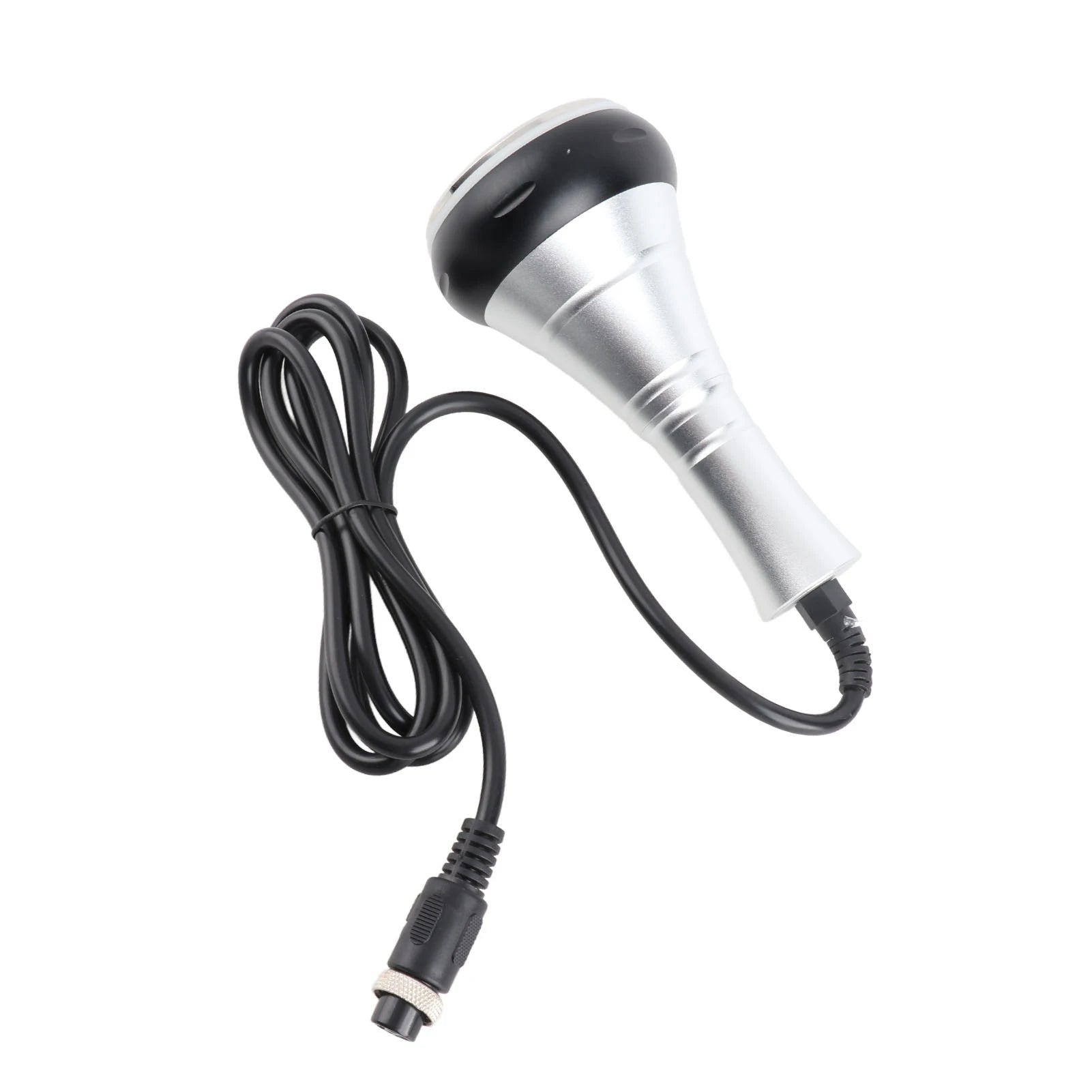 5-hole 40KHz RF ultrasonic cavitation wand replacement head, silver and black handle for body slimming beauty machine.