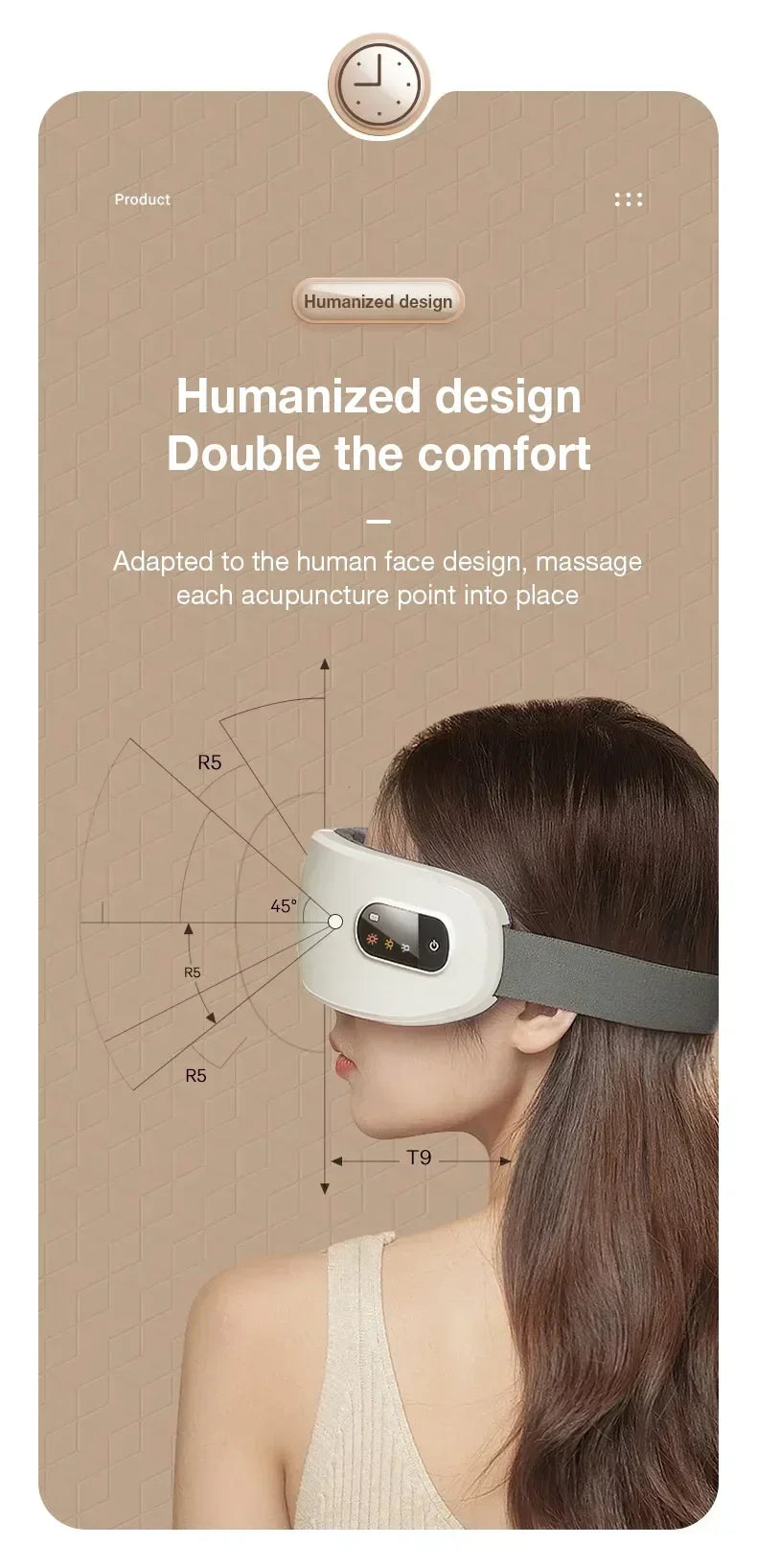 4D Eye Massager with Heat and Bluetooth - Portable Wellness Tool Relaxation Treatment Tidesmit
