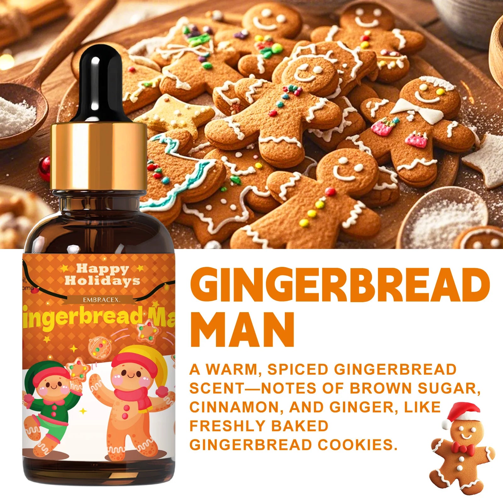 30ml Gingerbread Man Essential Oil Skincare Body massage oil diy projects Long Lasting sent Christmas Gift To Friends