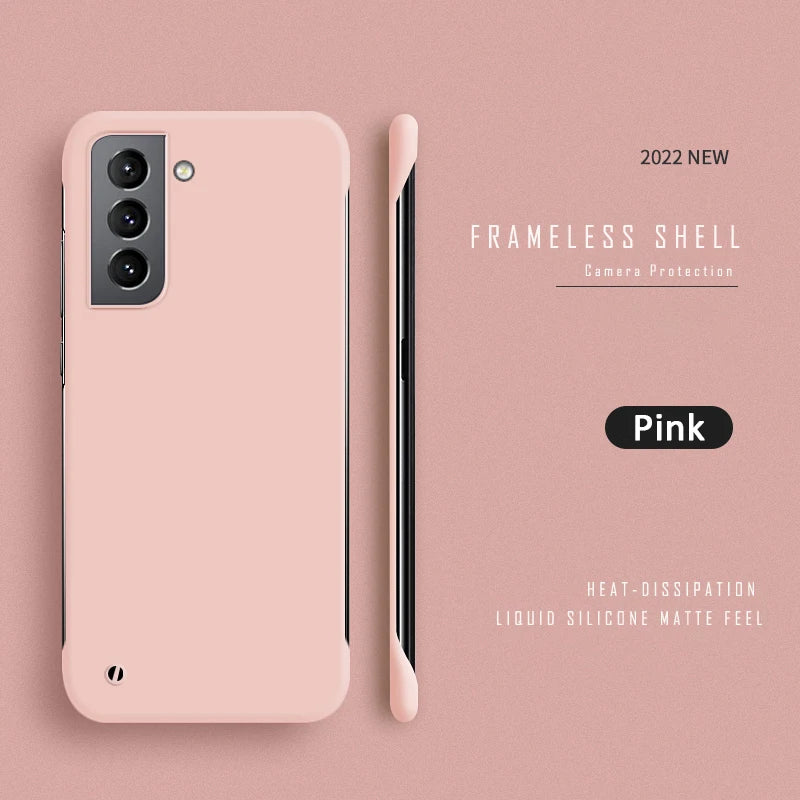 Samsung Galaxy S23 Slim Hard Frameless Case - Matte Shock-Absorbing Cover Pink Tidesmit