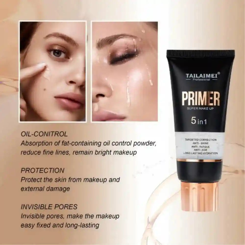 Tidesmit 5 in 1 oil control face primer gel texture detail for long lasting moisturizing makeup base