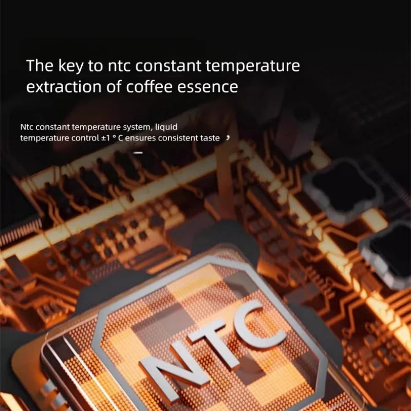NTC circuit board closeup for coffee maker, highlighting precise constant temperature extraction technology.