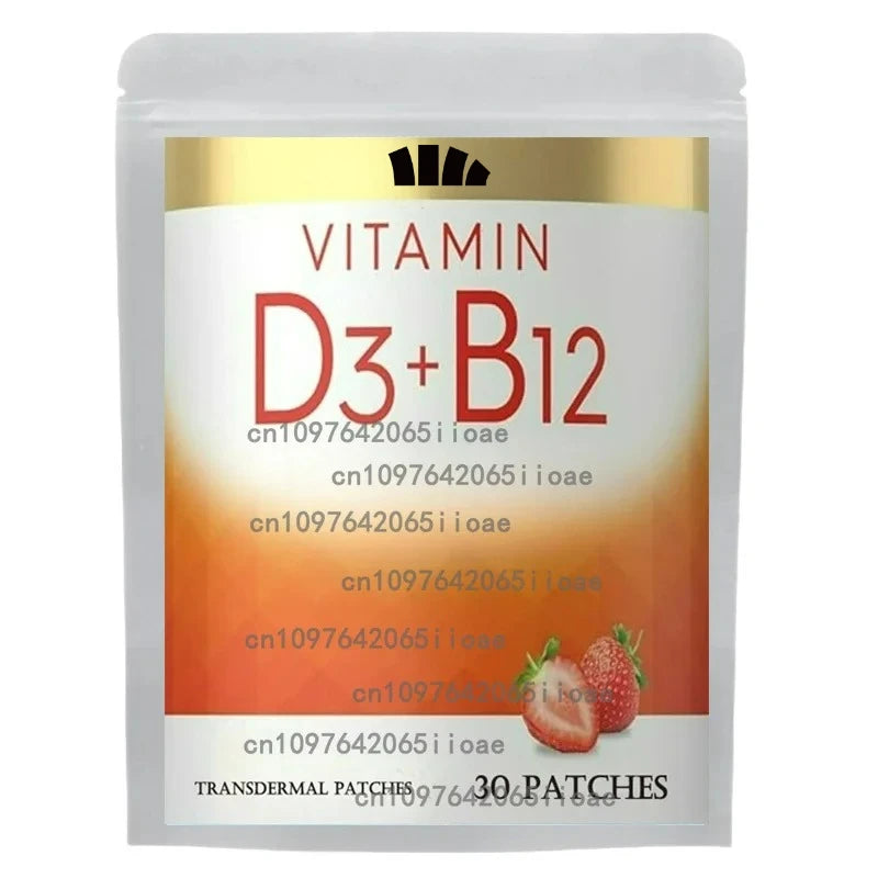 Tidesmit Vitamin D3 + B12 Transdermal Patches for natural energy, mood, focus, and metabolism support (30 pack)