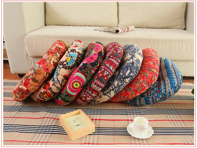 Round Floor Cushion Pillow Thickened Tatami Yoga Mat for Meditation Machine Washable Seat Cushion Office Sleeping Mat