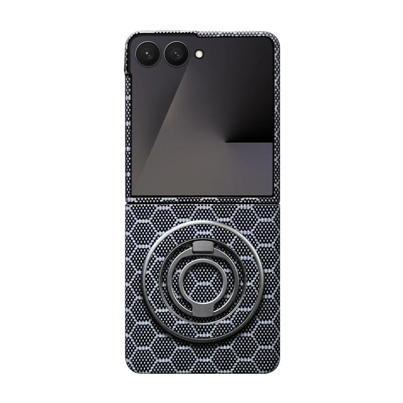 Samsung Galaxy Z Flip 7 Aramid Fiber Case with Magnetic Holder A Shell and Holder Galaxy Z Flip7 Tidesmit