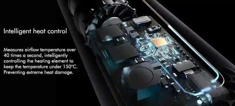 6-in-1 multi styler internal chip showing intelligent heat control technology for safe, damage-free hair styling.
