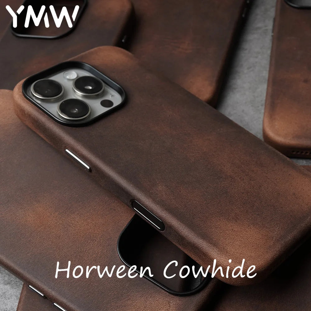 Horween Leather iPhone 16 Pro Max Case - Slim Protective Cover Tidesmit