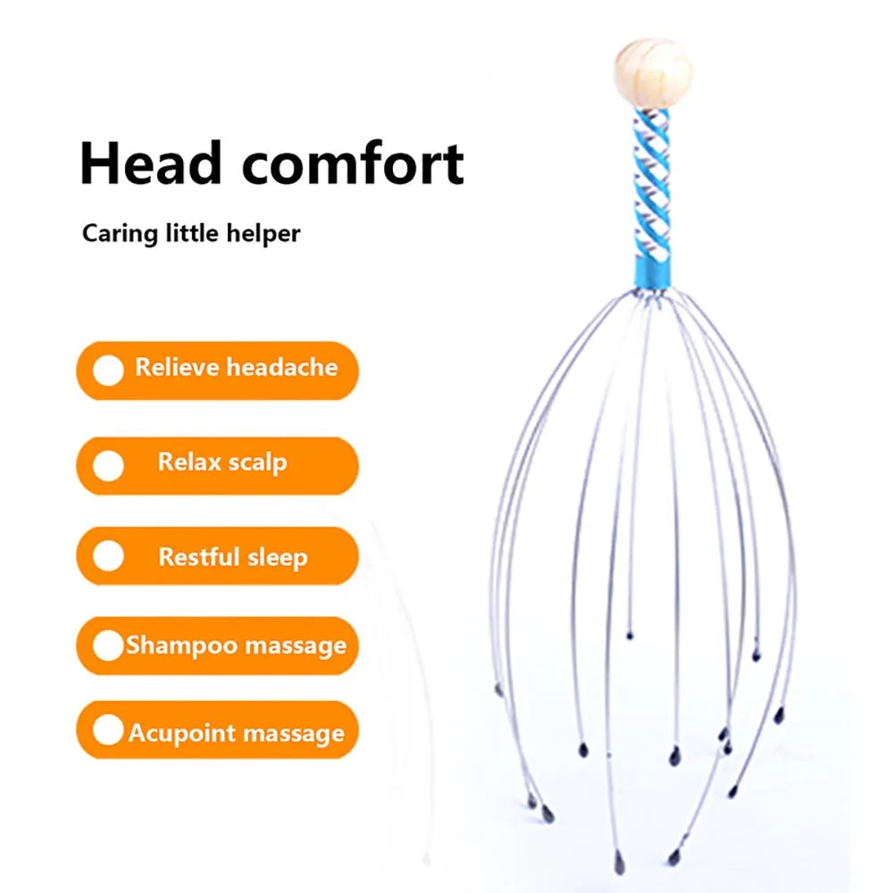 Octopus Head Massager - Scalp Scratcher for Daily Stress Relief 2 Pack Relaxation Treatment Tidesmit