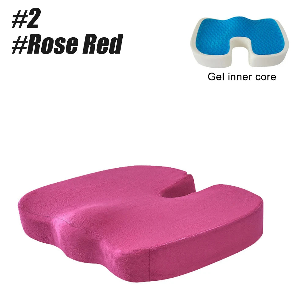 Gel Seat Cushion for Office Chair - Ergonomic Orthopedic Tidesmit Massage Cushion 2-Rose Red Tidesmit