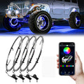 LED Car Hub Ring Light - Sound Reactive Neon Wheel Light (15.5-17 inch) app Tidesmit