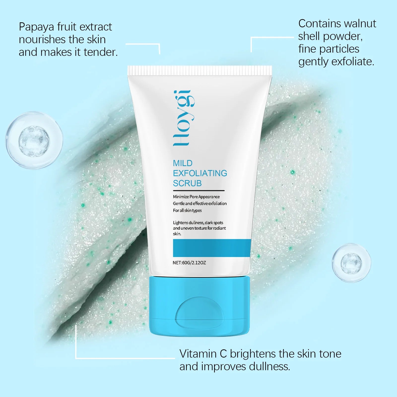 Facial Exfoliating Scrub - Natural Deep Pore Cleansing Treatment Scrubs Treatments Tidesmit