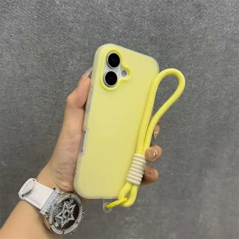 iPhone 15 Pro Max Matte Case with Wrist Strap - Slim Shock-Absorbing Cover Tidesmit