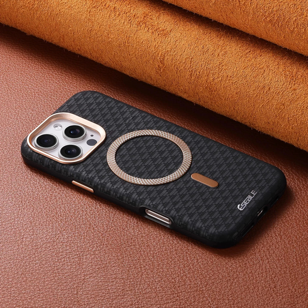 Magnetic Leather iPhone Case | Shock-Absorbing & Wireless Charging Compatible Tidesmit