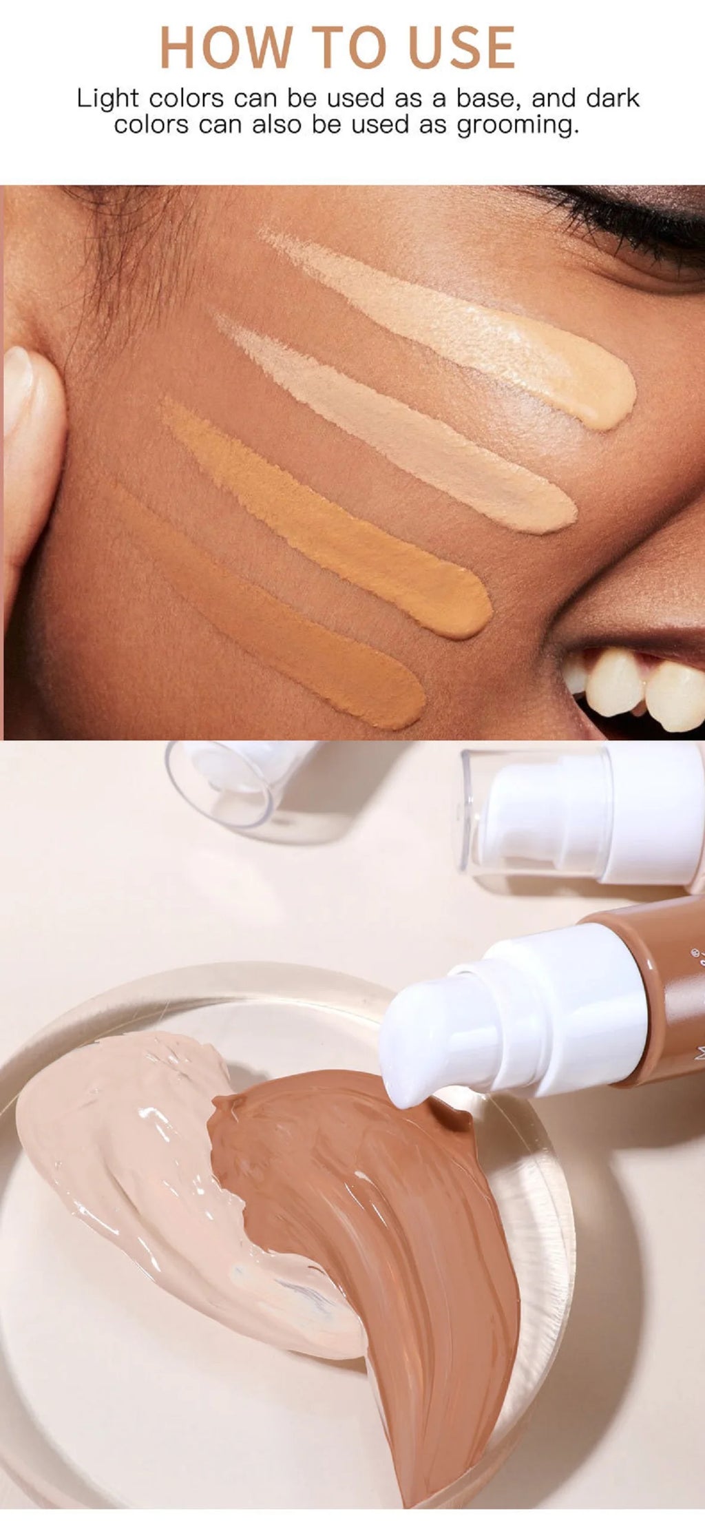 Tidesmit 12 color liquid foundation powder offering moisturizing high coverage and long lasting texture close-up