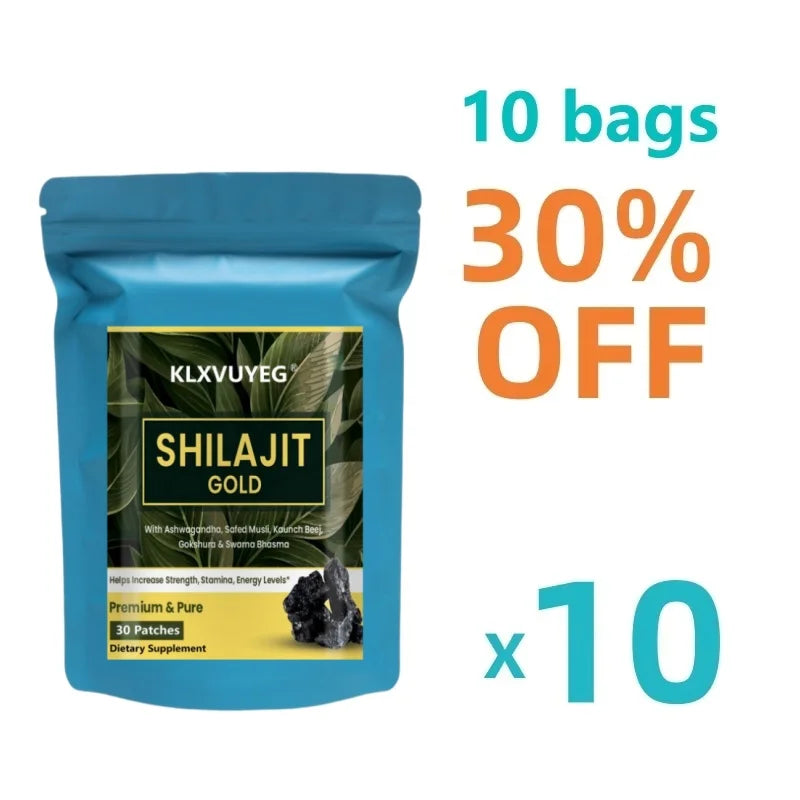 Shilajit Extract Patch equivalent to 6550mg & Ashwagandha, Ginseng, Saw Palmetto, Maca, Tribulus, Chaga| Acid|Immune Support