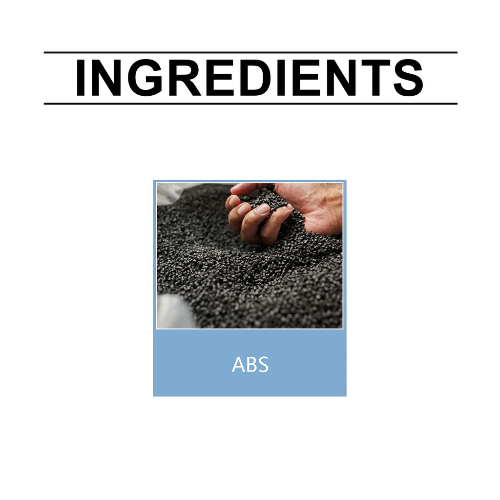 High-quality ABS material for laser plasma pen skin tag remover, showing raw black plastic pellets in hand.