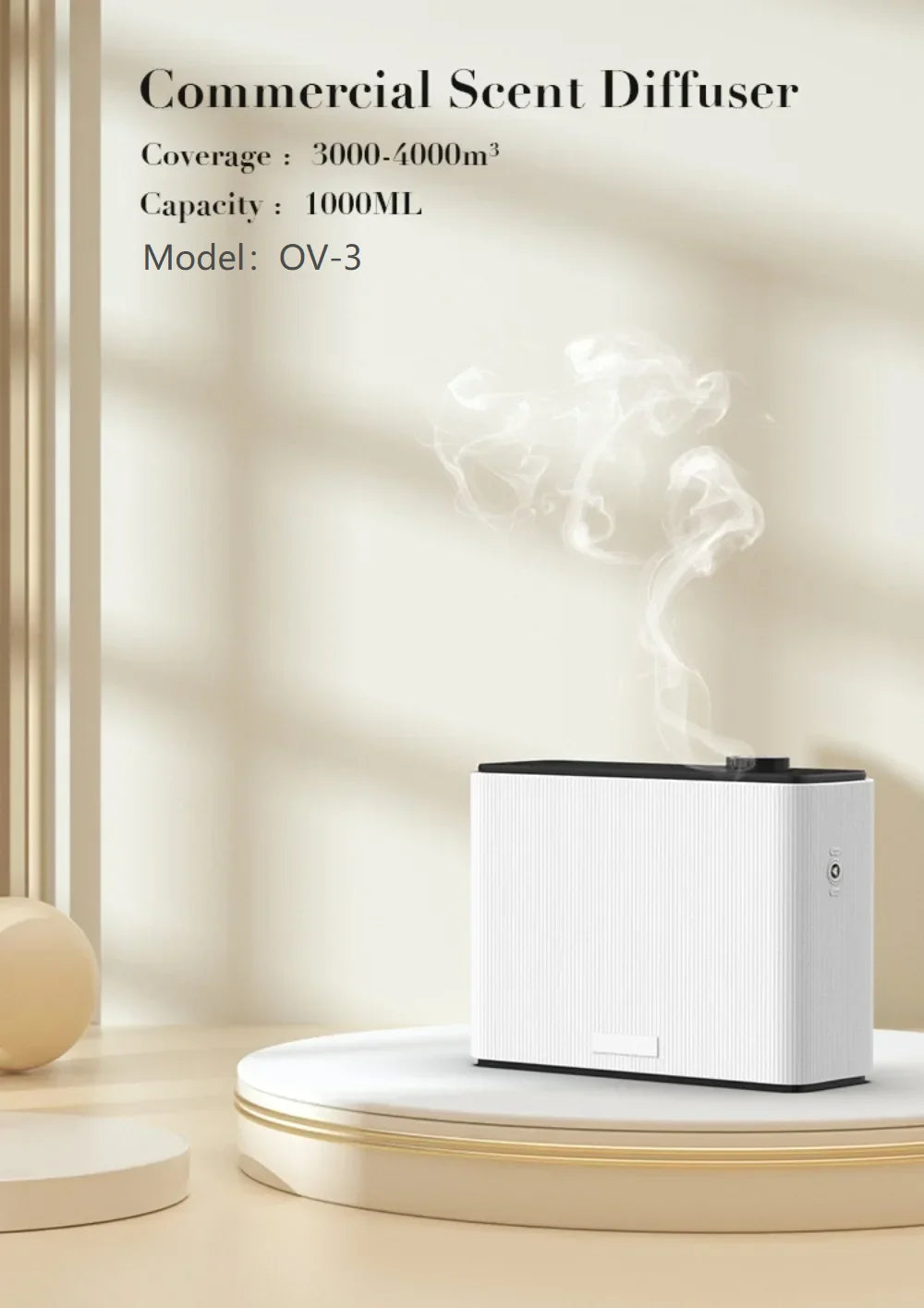 1000ML HVAC Fragrance Diffuser Smart Scent Air Machine For Home Hotel Spa Cover Up to 4000m³ Waterless Essential Oil Diffuser