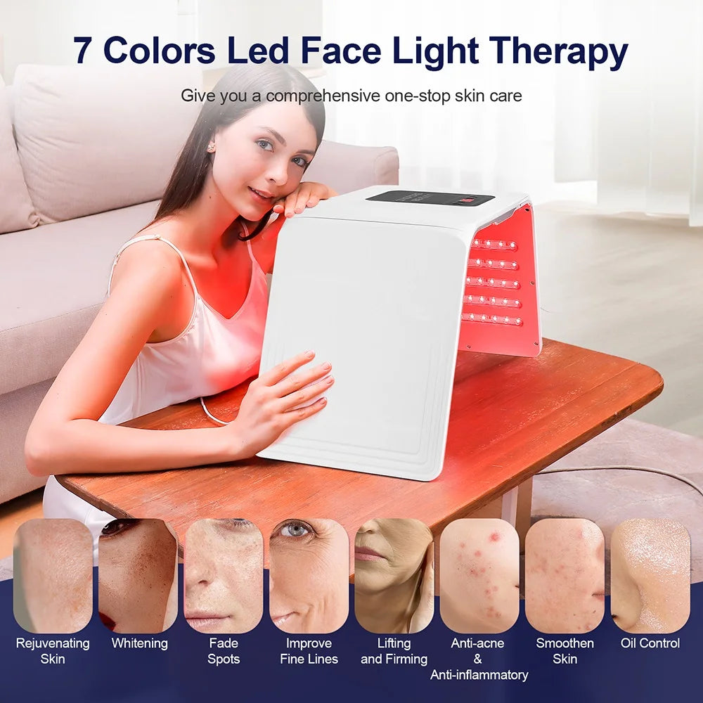 160 LEDs Foldable 7 Colors LED Photon Machine Home Use Beauty Salon LED Facial Body SPA Mask PDT Machine Face LED Mask Skin Care