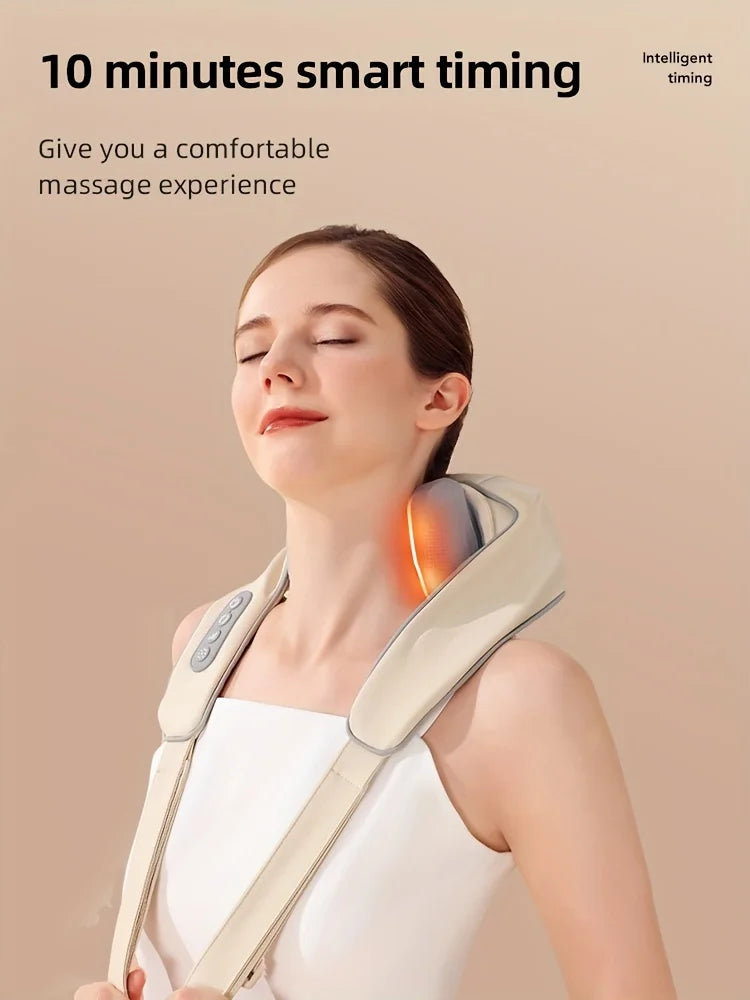Shiatsu Neck Massager Cordless with Heat - Deep Tissue Relief GEN2 Relaxation Treatment Tidesmit