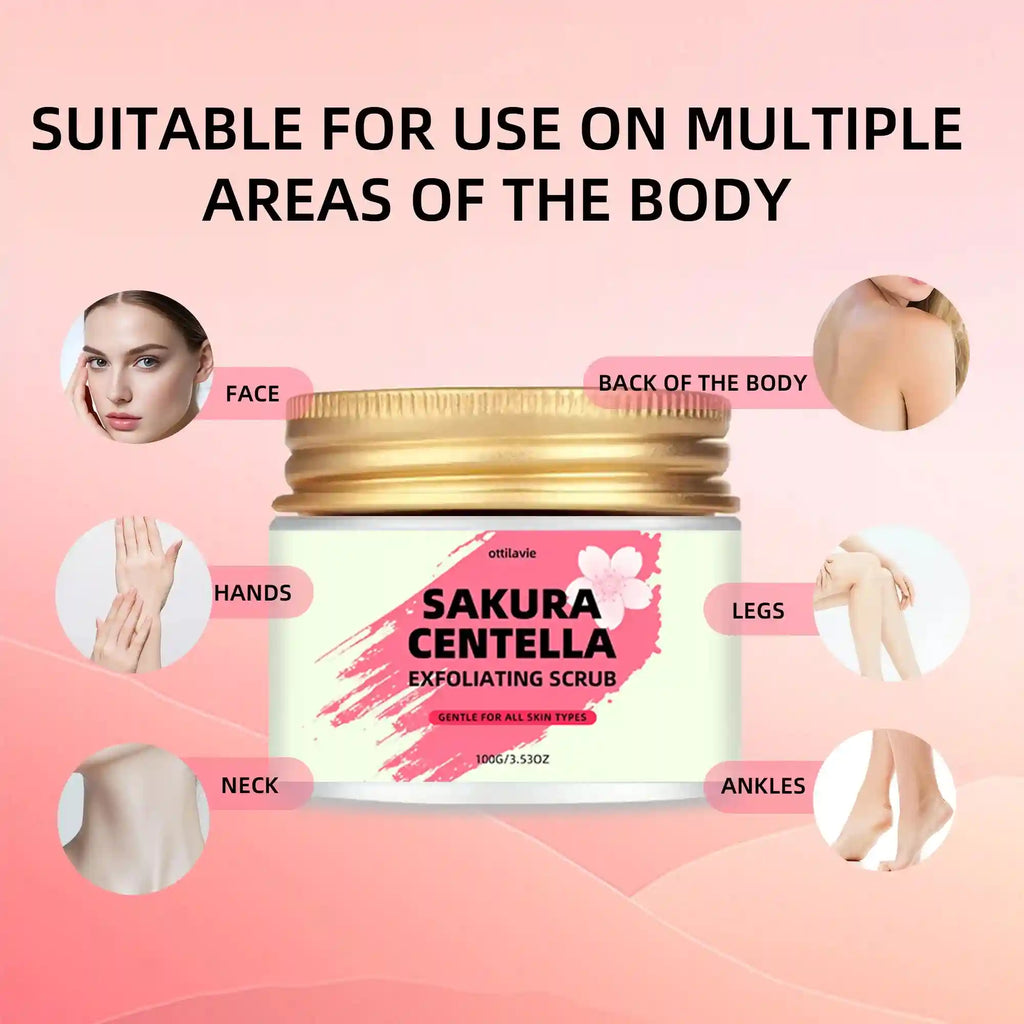 Sakura Centella Exfoliating Scrub 100g-150g - Natural Skin Treatment Scrubs Treatments Tidesmit