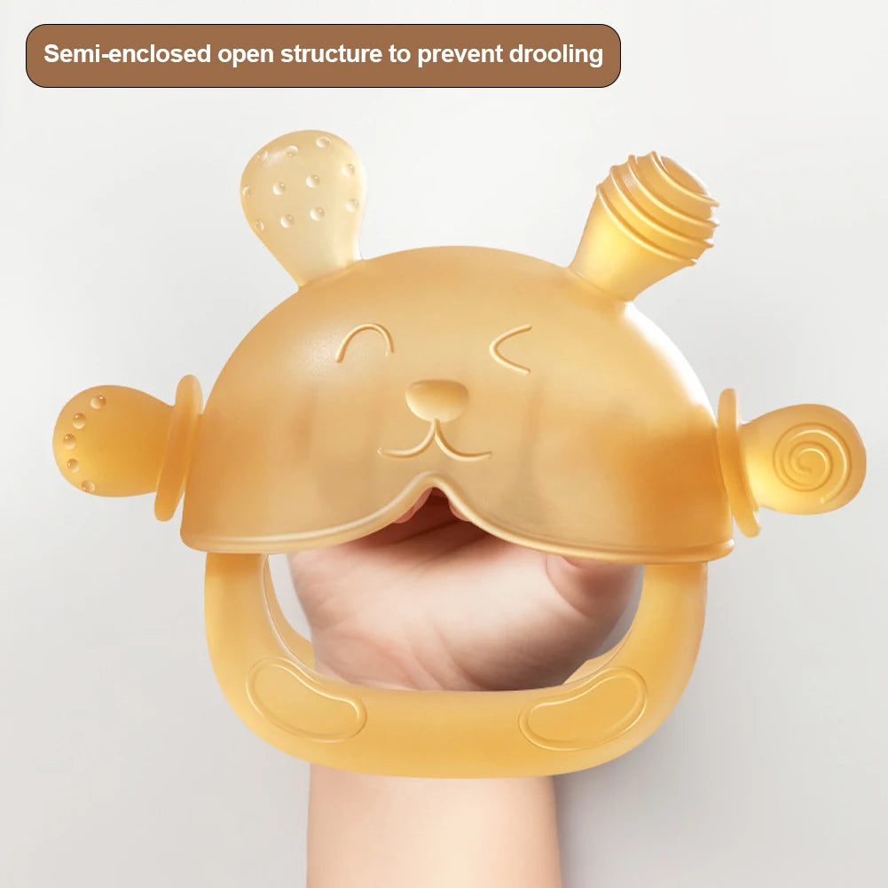 Silicone Teether Silicone Toddler Chew Toys Sensory Toys Anti Drop Wrist Hand Teether Baby Teething Mitten Food-Grade Soothing