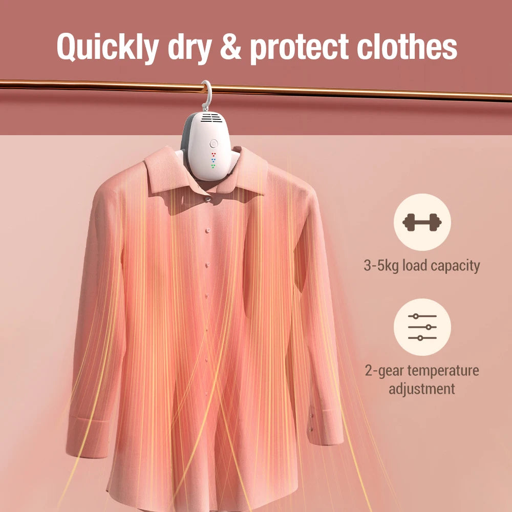 Tidesmit portable foldable electric clothes dryer with UV sterilization for travel and laundry care, side angle view