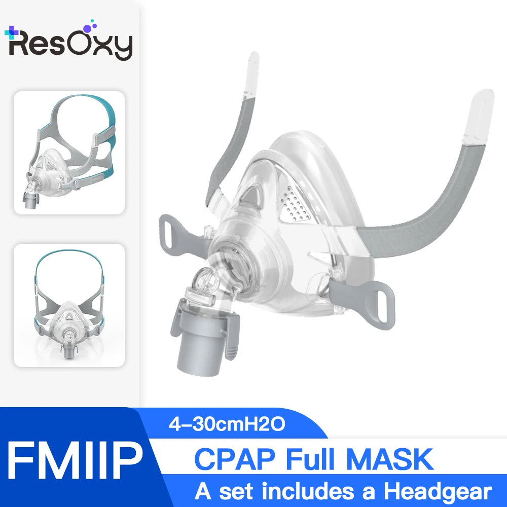 Resoxy CPAP Full Face Mask & Headgear Auto CPAP/BiPAP Mask Improved Comfort Anti Snoring Relief Sleep Apnea CPAP FULL Face Mask