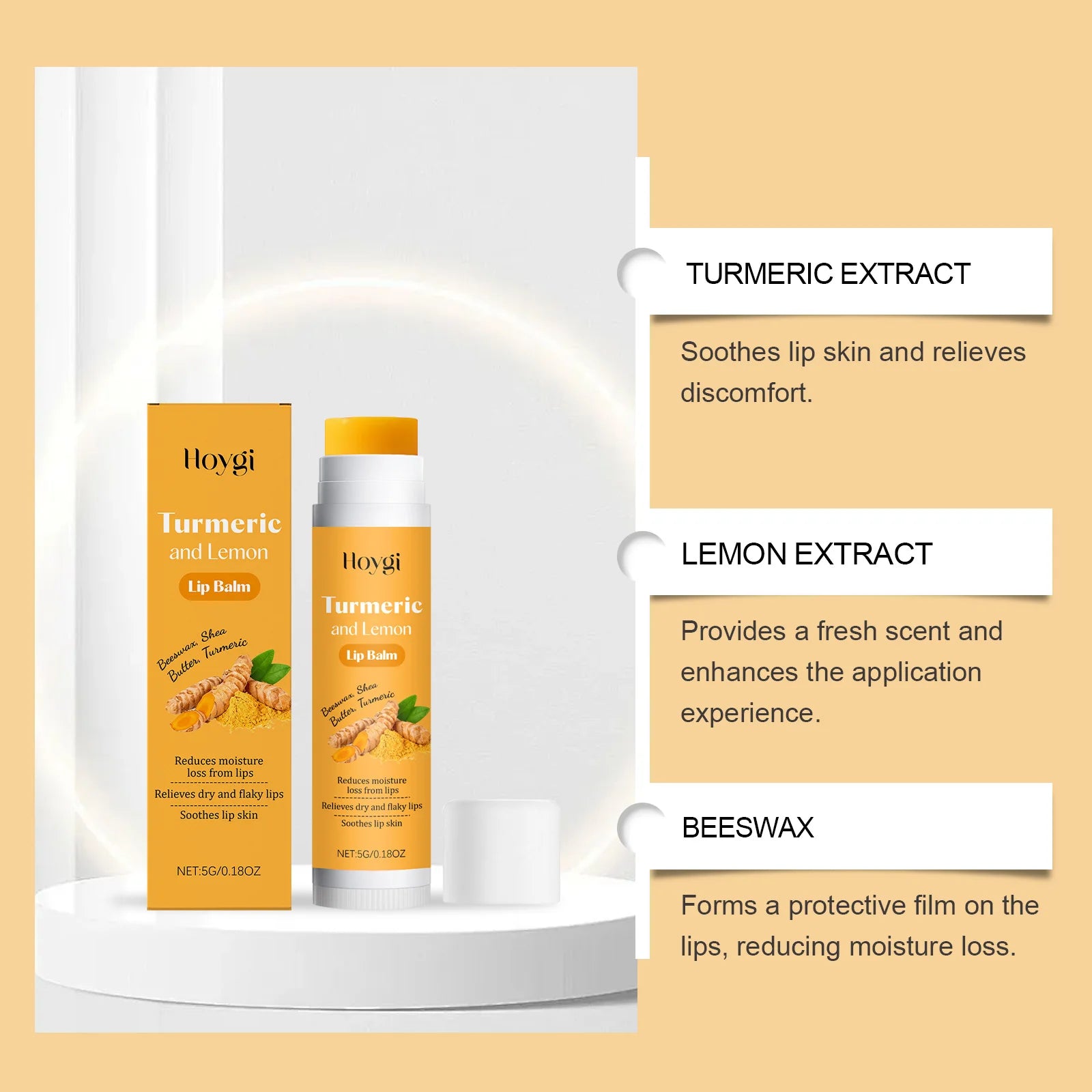 Turmeric Lemon Lip Balm for Dark Lips | Moisturizing Treatment Lip Care Tidesmit