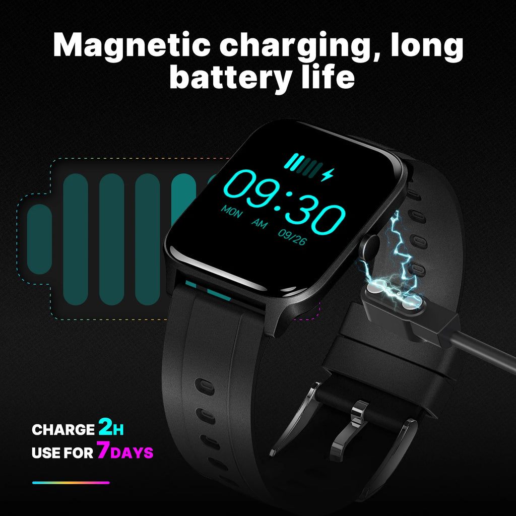 MOES Smart Watch Alexa Built-in Fitness Tracker Heart Rate and Two Dial Styles Blood Oxygen Monitor, IP68 Waterproof Touchscreen
