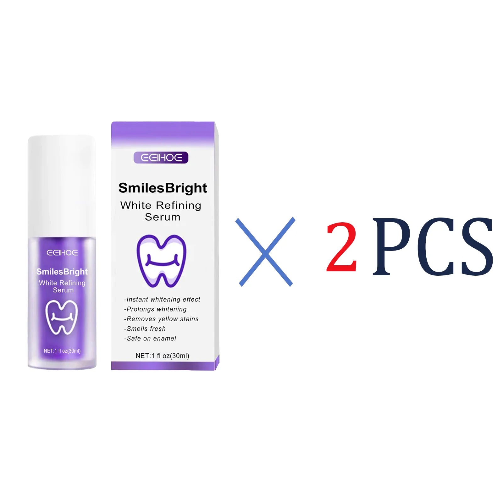 Tidesmit EELHOE Smiles Bright White Teeth Whitening Mousse with Nano-Hydroxyapatite 30ml serum bottle