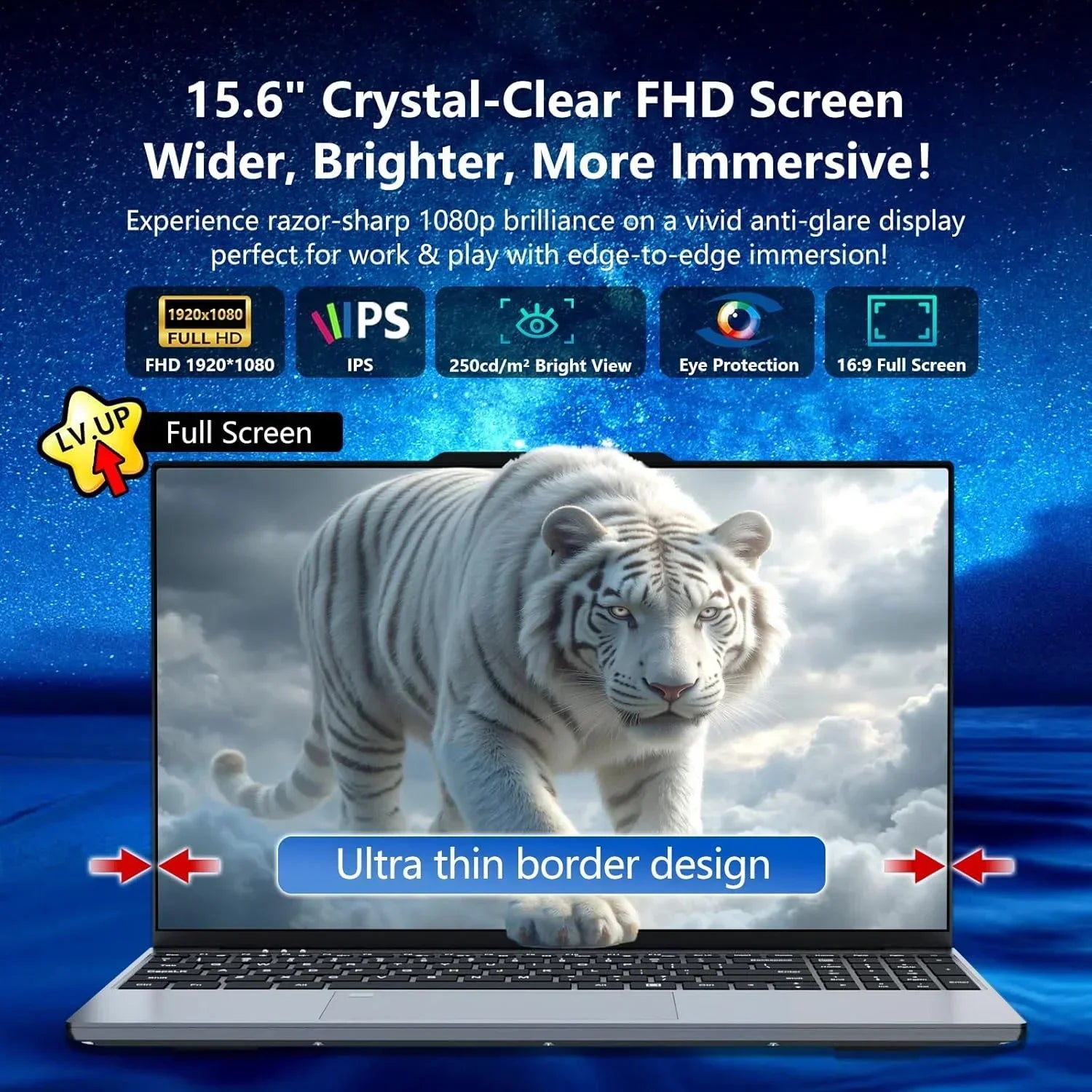Brilliant Radiant Original 15.6 Inch Laptop Intel N3700 120Hz FHD IPS,32GB/2TB SSD 5000mAh Backlit Keys