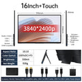 VCHANCE 16 Inch 4K UHD Touch Screen Portable Monitor 100%DCI-P3 HDR Expand Office Movie Display For PC Laptop Phone XBox Switch