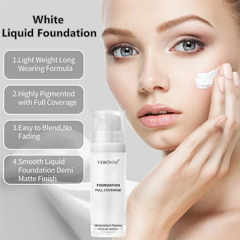 Tidesmit professional white matte face foundation texture close-up for cosplay and gothic brightening makeup