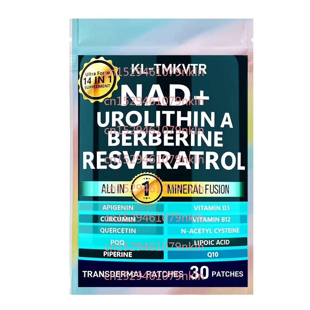 30 Patches NAD Transdermal Patches for Women and Men with Resveratrol, Urolithin A for Longevity, Anti-Aging, Cellular Energy
