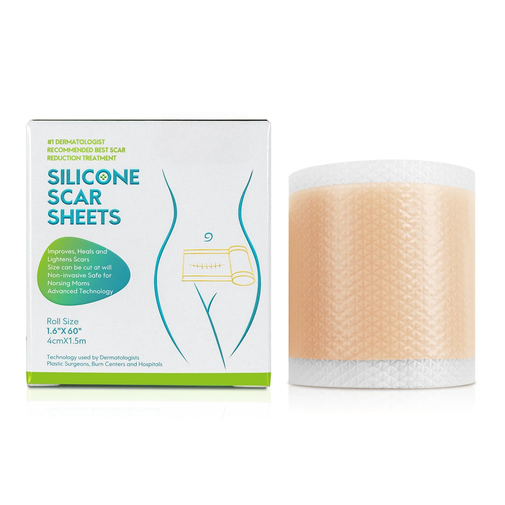 4cm X 150cm Silicone Scar Sheets , 1 Roll Self-Adhesive Scar Cover Tape Waterproof and Breathable Scar Concealer Patch