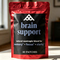 Brain Support Transdermal Patches Concentrated Ashwagandha Root, Ginkgo Biloba Monnieri Emory and Focus Support 30 Patches