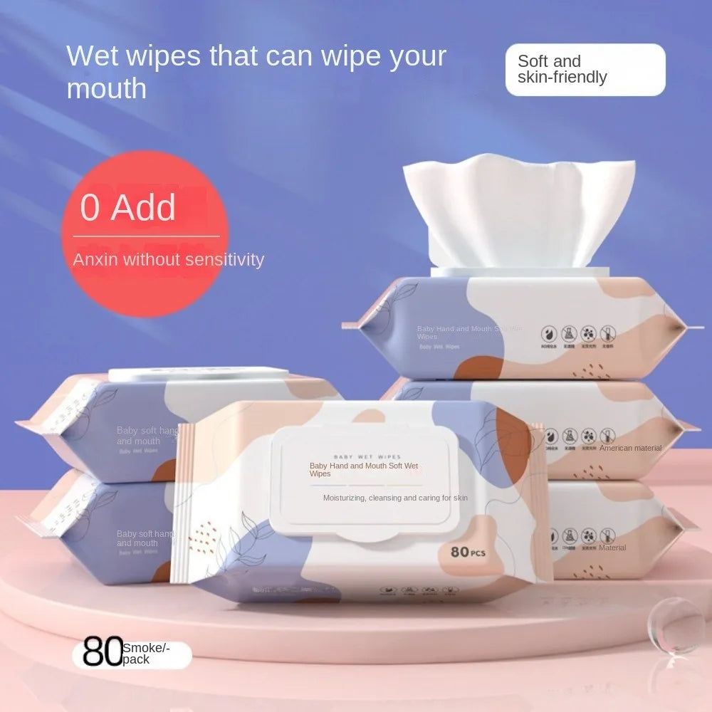 80pcs/bag New Multipurpose Baby Wet Wipes Large Size Gentle Cleaning Cleaning Wipes Soft Texture Wet Wipes Paper Baby Care