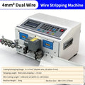 4mm² dual-wire cable stripping machine with control panel, cutting head, and cable feed slot